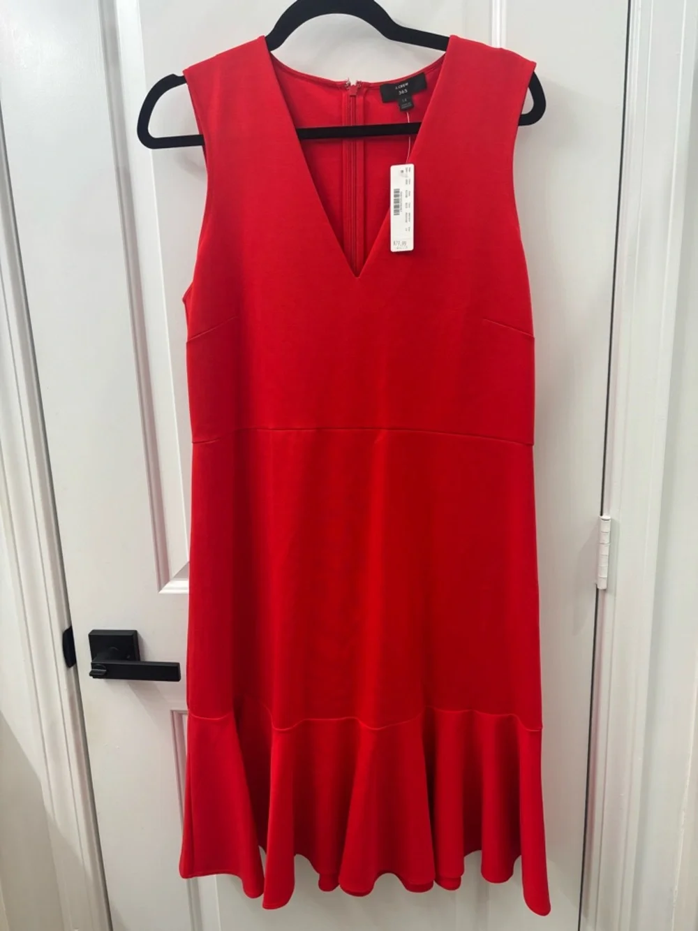 J Crew 365 v neck sheath dress in recycled stretch ponte red size 14